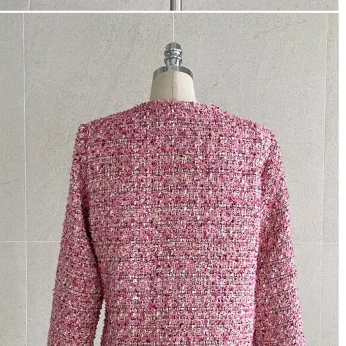 [BUNJANG] Pink Tweed Jacket / 핑크 트위드 자켓(프리 사이즈)