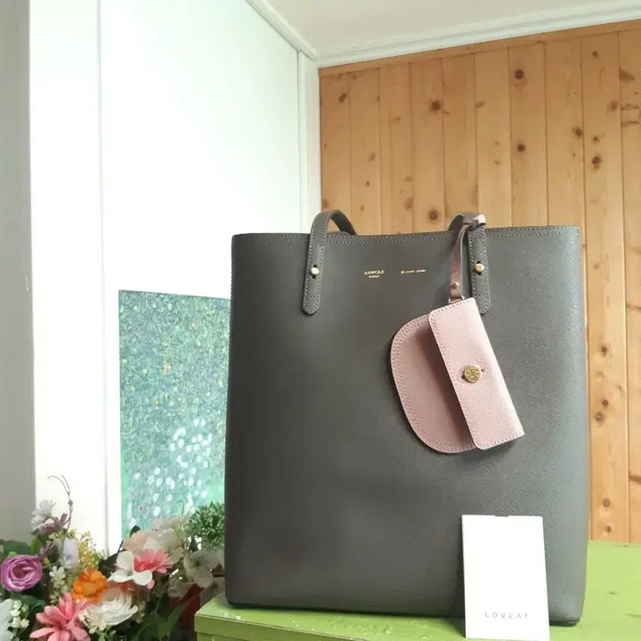 [BUNJANG] Lovecat Basic Shoulder Bag & Card Wallet Set / 러브캣 베이직 숄더백 쇼퍼백 + 카드지갑 세트 새상품