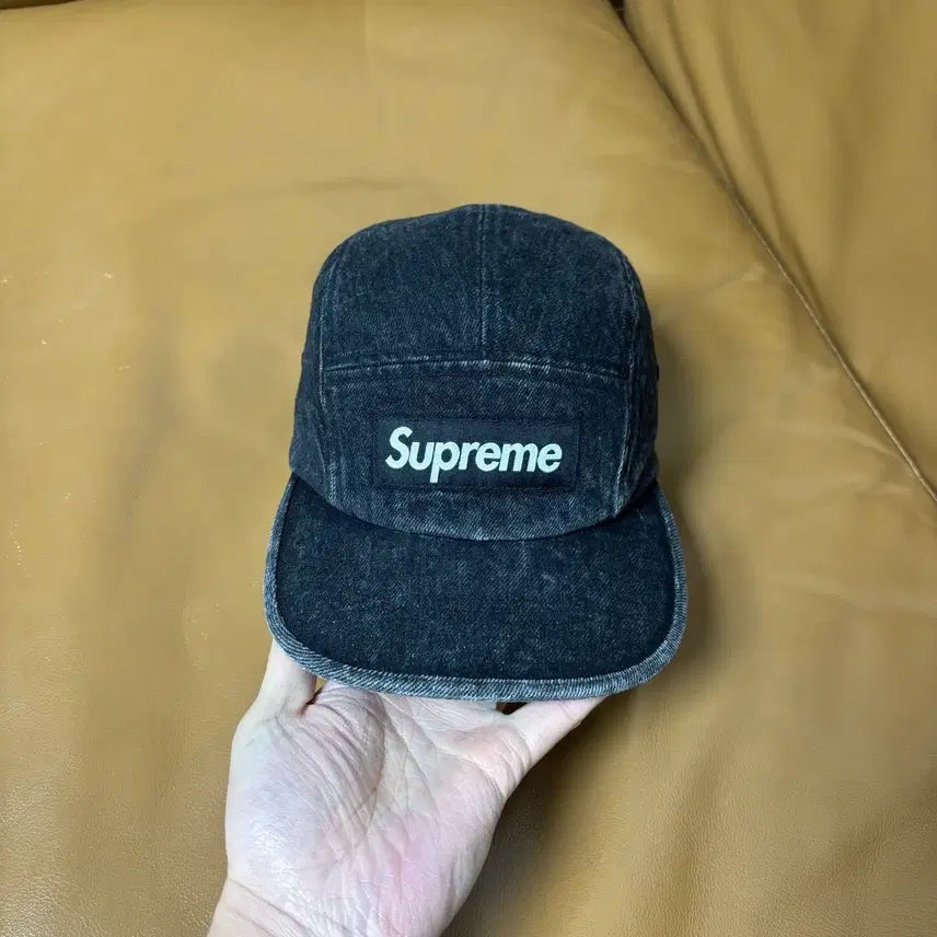 [BUNJANG] Supreme Denim Camp Cap / 슈프림 캠프캡 모자 박스로고 데님 블랙