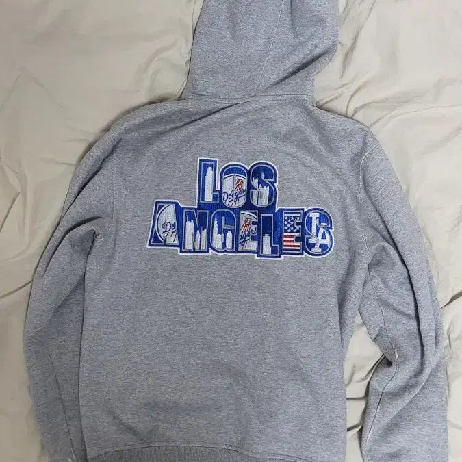 [BUNJANG] New Era LA Dodgers Hoodie Gray / 뉴에라 LA 다저스 후드집업 회색