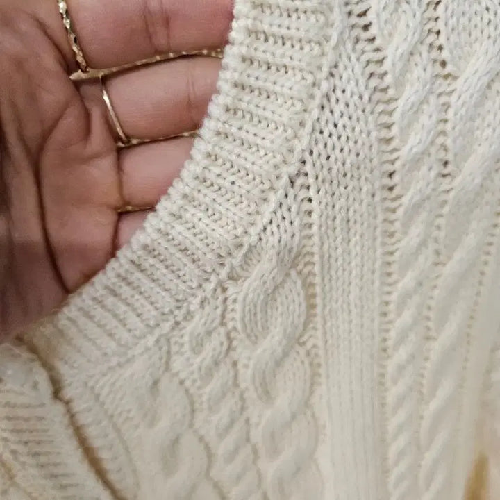 [BUNJANG] Cable Knit Cardigan / 반팔 케이블 니트가디건