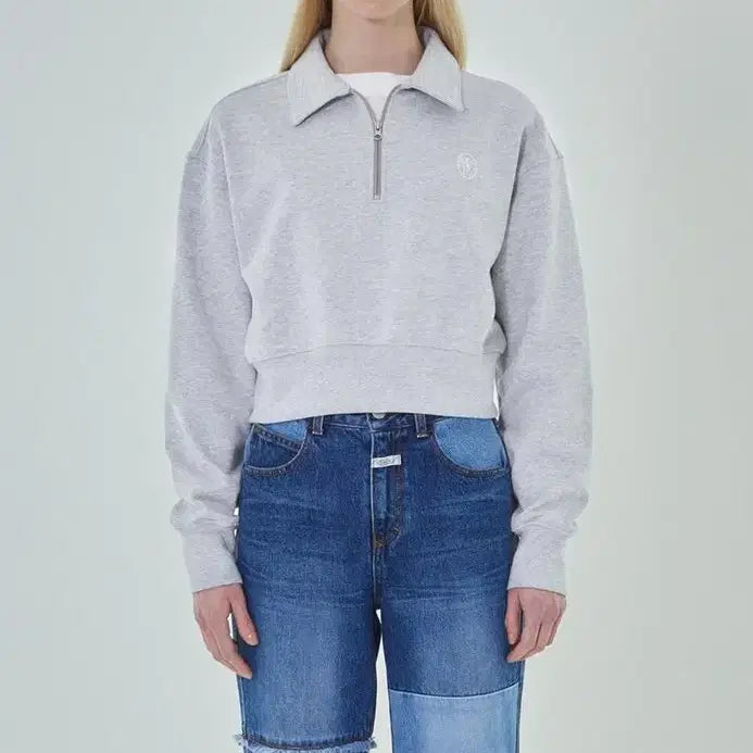 [BUNJANG] NCT 127 Marithe Francois Girbaud Crop Half-Zip Sweatshirt / 마리떼프랑소와저버/S/크롭 반집업 맨투맨/앨리스/127