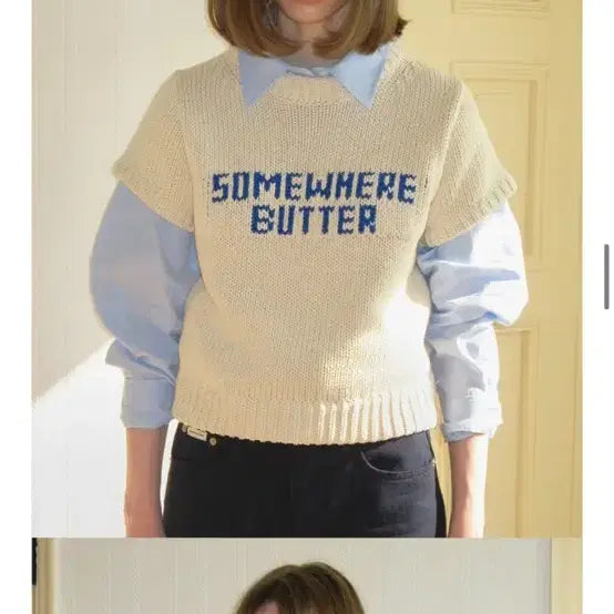 [BUNJANG] Somewhere Buter Short-Sleeved Knit / 썸웨어버터 반팔니트