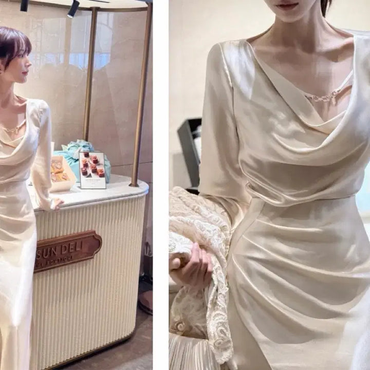 [BUNJANG] JAYGEE Silk Blouse & Skirt Set / 제이지 실크 블라우스+스커트