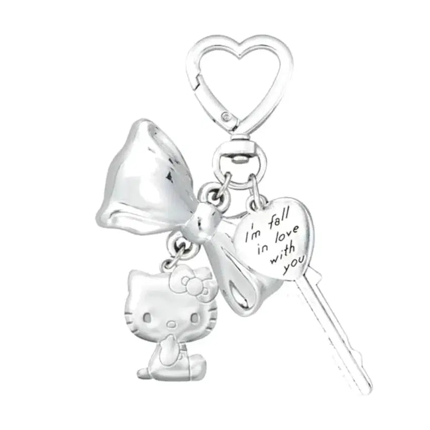 [BUNJANG] Hello Kitty Metallic Heart Key Ring / 헬로키티 메탈릭 하트 키 키링