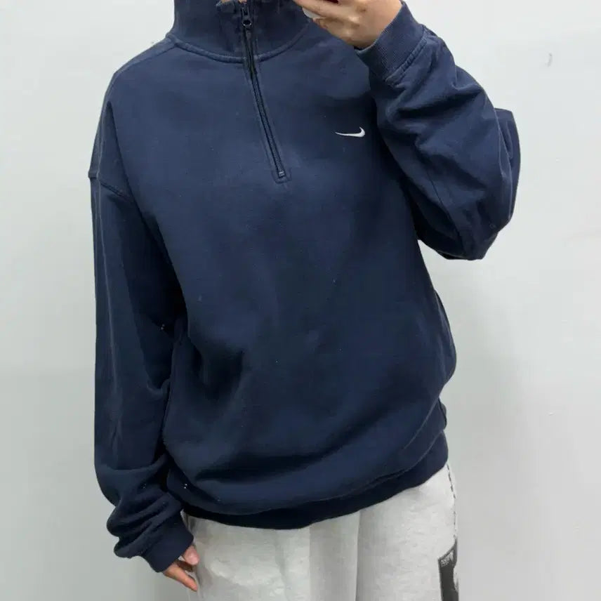 [BUNJANG] Nike Navy Half-Zip Up / [L] 나이키 네이비 하프집업