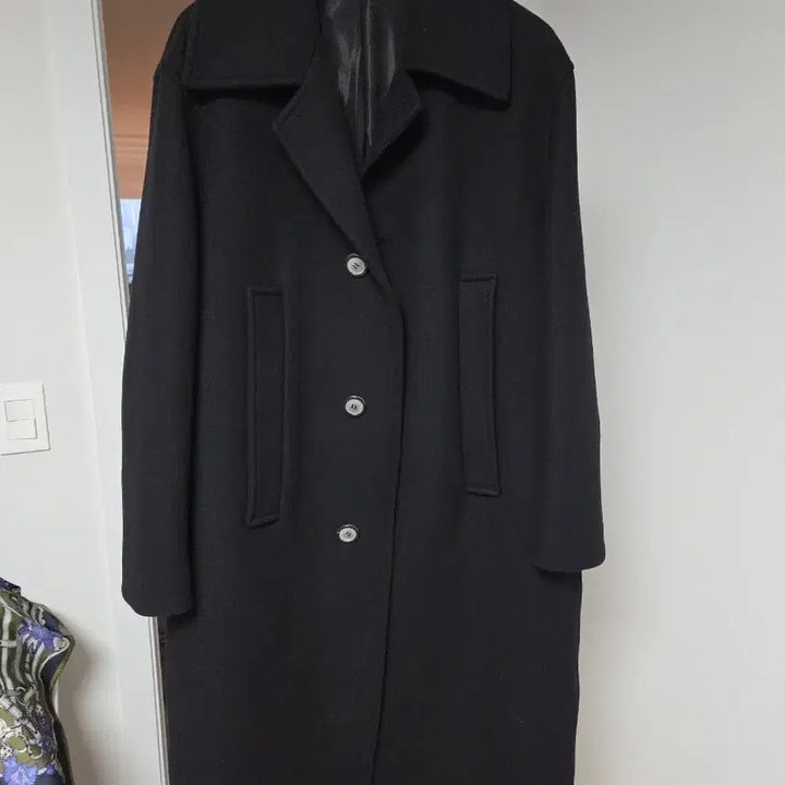 [BUNJANG] Solid Homme Oversized Single Long Coat Black 46 / 솔리드옴므 오버핏 싱글 롱코트 블랙 46