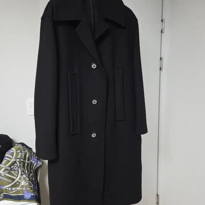 [BUNJANG] Solid Homme Oversized Single Long Coat Black 46 / 솔리드옴므 오버핏 싱글 롱코트 블랙 46