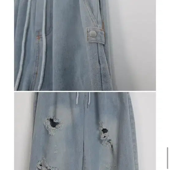 [SOLD OUT] 럽미 커브 데미지 데님 팬츠 블루 숏