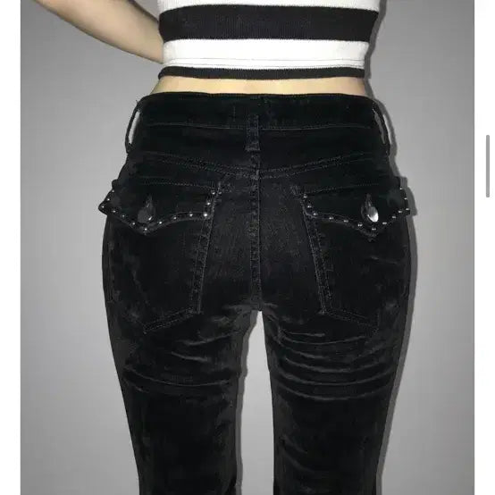 [BUNJANG] The Windtown Velvet Bootcut Pants Black L / 디에어타운 벨벳 부츠컷팬츠 블랙 L