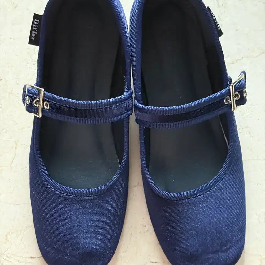 [BUNJANG] D.fference Bellelin Square Mary Jane Navy 5cm Heels / 디퍼슈 벨린 스퀘어 메리제인 네이비 키높이 5cm