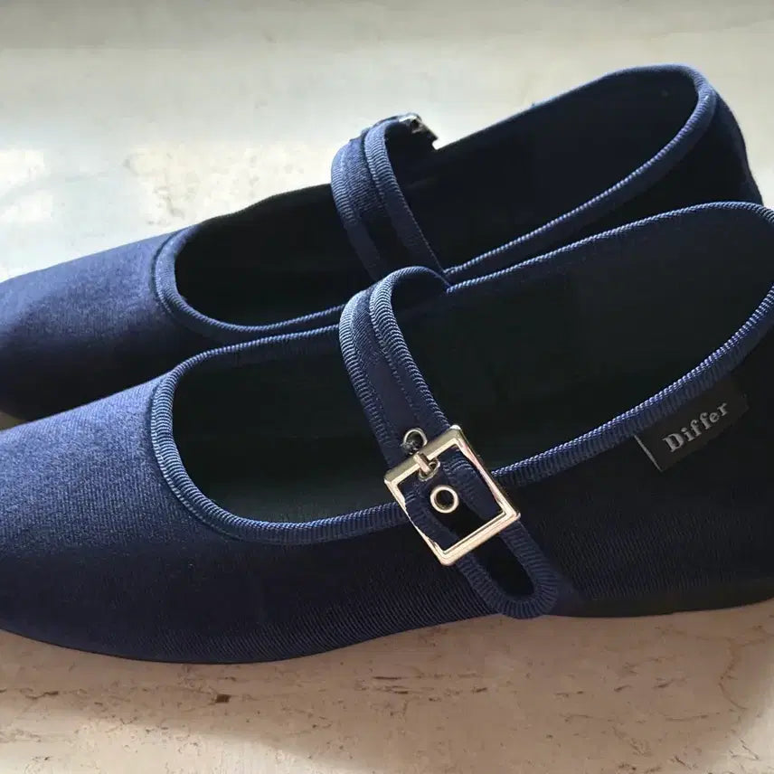 [BUNJANG] D.fference Bellelin Square Mary Jane Navy 5cm Heels / 디퍼슈 벨린 스퀘어 메리제인 네이비 키높이 5cm