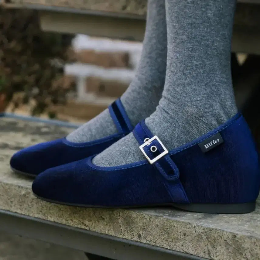 [BUNJANG] D.fference Bellelin Square Mary Jane Navy 5cm Heels / 디퍼슈 벨린 스퀘어 메리제인 네이비 키높이 5cm