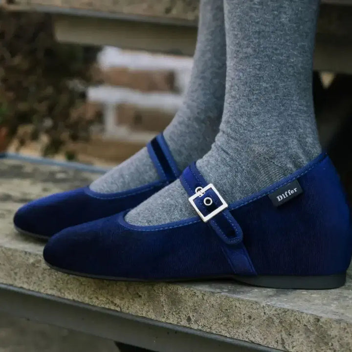 [BUNJANG] D.fference Bellelin Square Mary Jane Navy 5cm Heels / 디퍼슈 벨린 스퀘어 메리제인 네이비 키높이 5cm