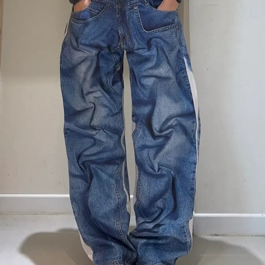 [BUNJANG] Typingmistake Digital Printing Denim Pants / 타이핑미스테이크 디지털 프린팅 데님 팬츠