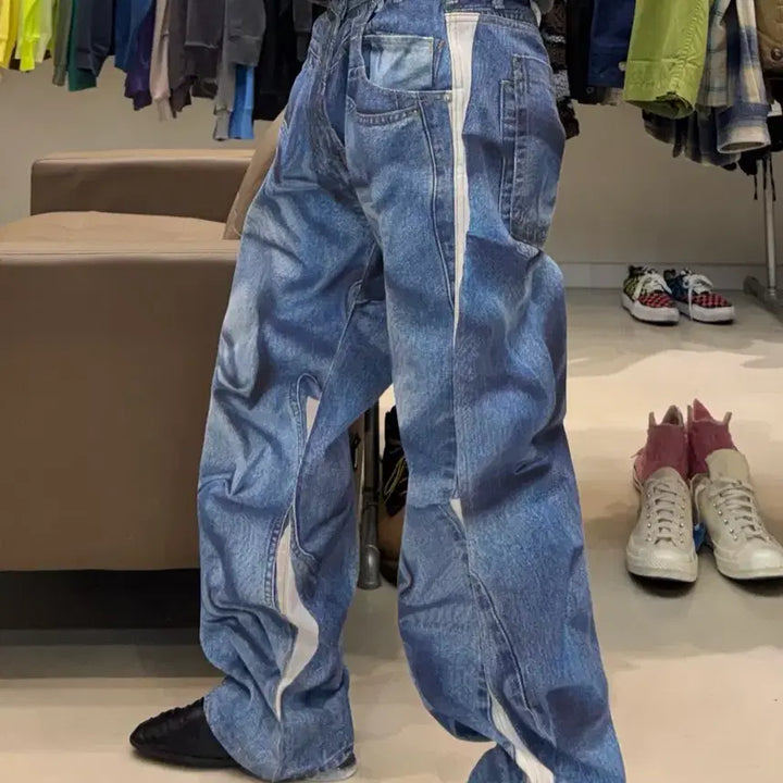 [BUNJANG] Typingmistake Digital Printing Denim Pants / 타이핑미스테이크 디지털 프린팅 데님 팬츠