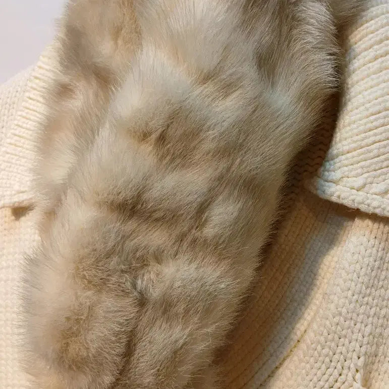 [BUNJANG] Mink Scarf Ivory / 밍크 목도리 아이보리