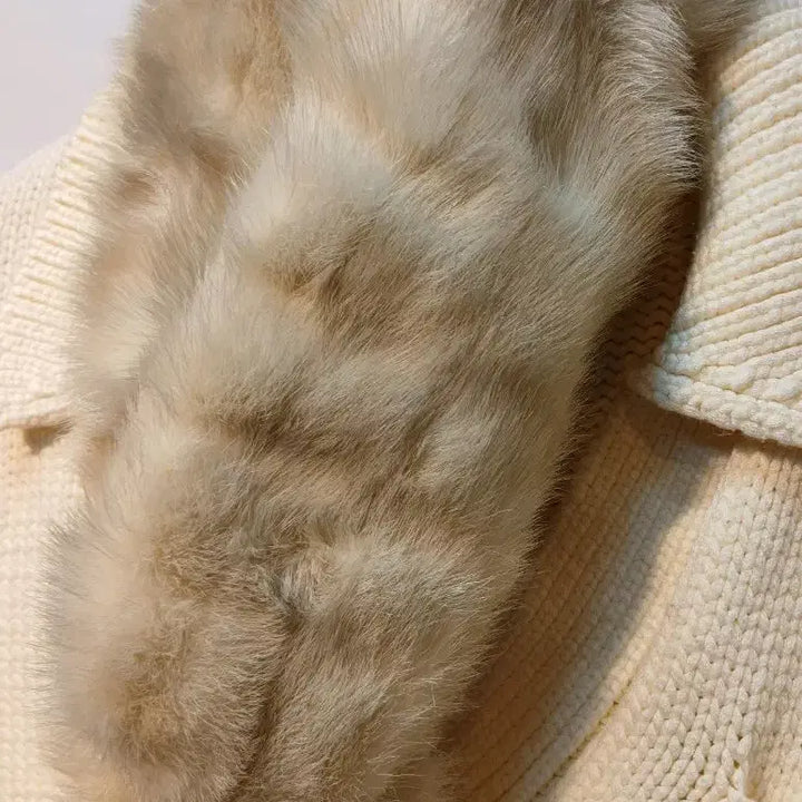 [BUNJANG] Mink Scarf Ivory / 밍크 목도리 아이보리