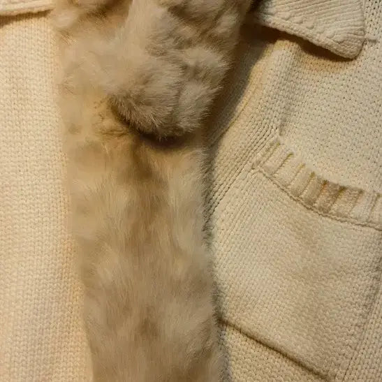 [BUNJANG] Mink Scarf Ivory / 밍크 목도리 아이보리