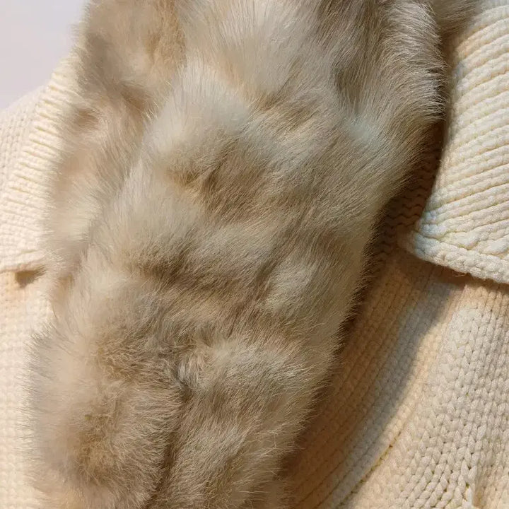 [BUNJANG] Mink Scarf Ivory / 밍크 목도리 아이보리