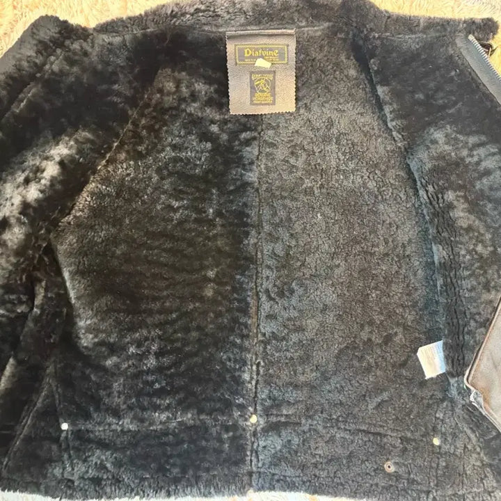 [BUNJANG] DIAPVINE B-3 Black Mouton Leather Jacket 36 / 디아프바인 b-3 블랙 무스탕 가죽 자켓36