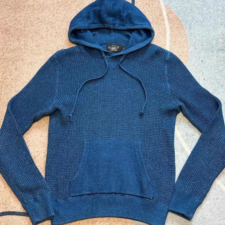 [BUNJANG] RRL Waffle Knit Hoodie Indigo / [M] RRL (더블알엘) 와플 니트 후드 인디고