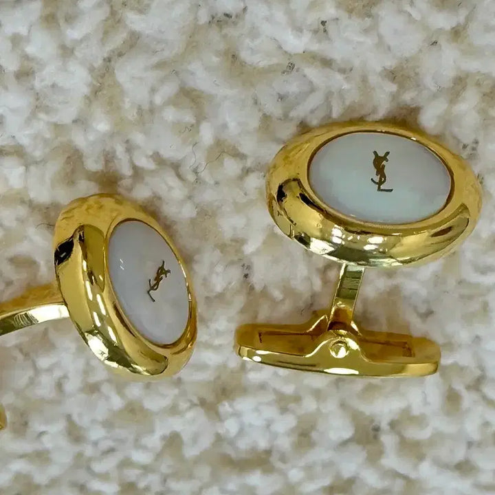 [BUNJANG] YSL Cufflinks / 입생로랑 YSL 금장 커프스링크 커프스 버튼