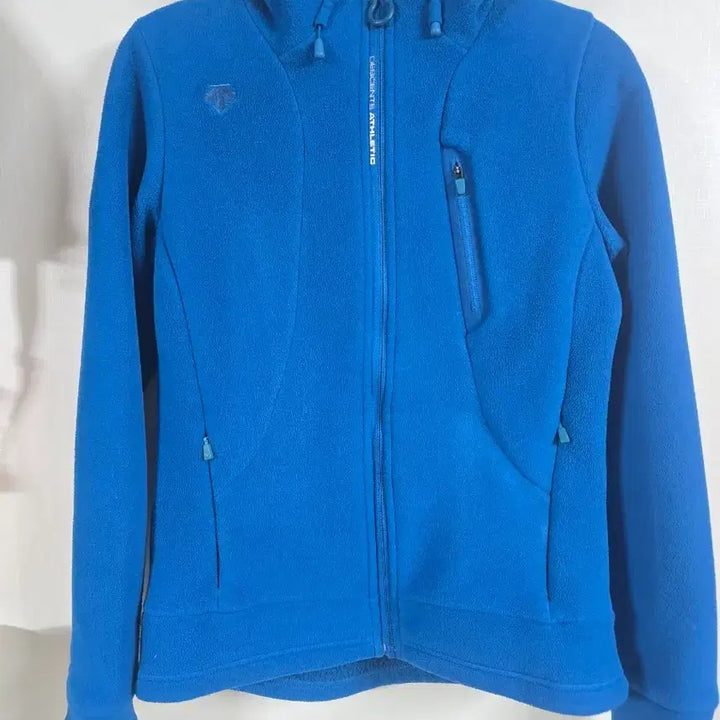 [BUNJANG] Descente Blue Fleece Hooded Zip-up / 데상트 블루 후리스 후드집업