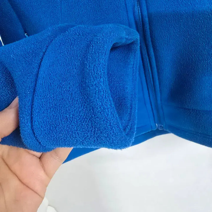 [BUNJANG] Descente Blue Fleece Hooded Zip-up / 데상트 블루 후리스 후드집업