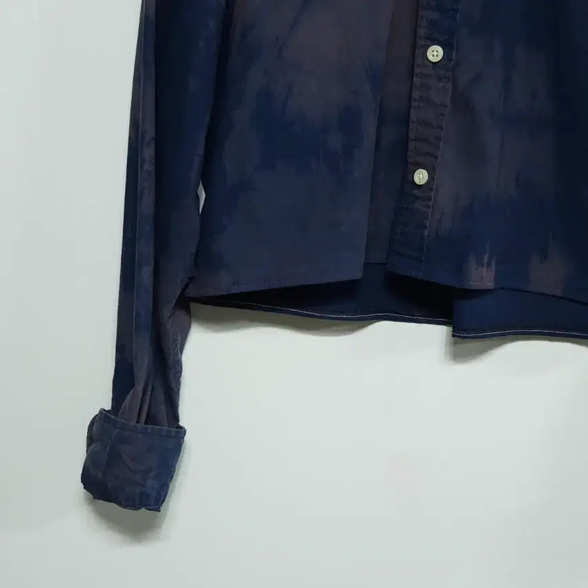 [BUNJANG] Tommy Hilfiger Cropped Shirt Navy Tie-Dye / 타미힐피거 크롭 셔츠 네이비 타이당ㄱ