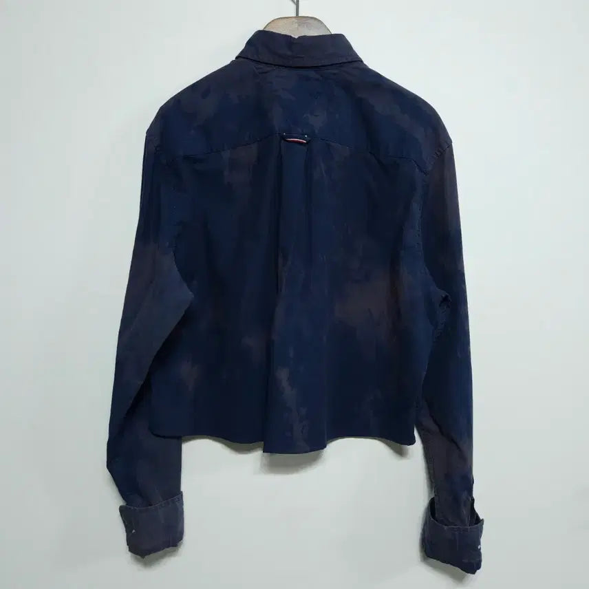 [BUNJANG] Tommy Hilfiger Cropped Shirt Navy Tie-Dye / 타미힐피거 크롭 셔츠 네이비 타이당ㄱ
