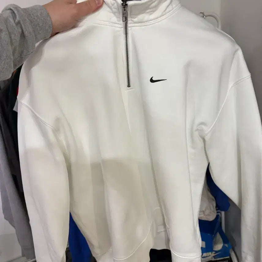 [BUNJANG] Nike Half-Zip Sweatshirt, White, Bundle Set / 나이키 하프집업 맨투맨
