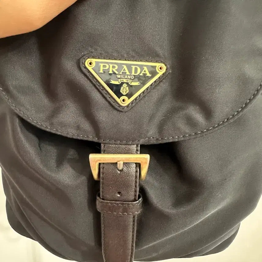 [BUNJANG] Prada Vintage Plate Logo Nylon Mini Backpack 23cm / 정품 프라다 빈티지 플레이트 로고 나일론 미니 백팩 가로23