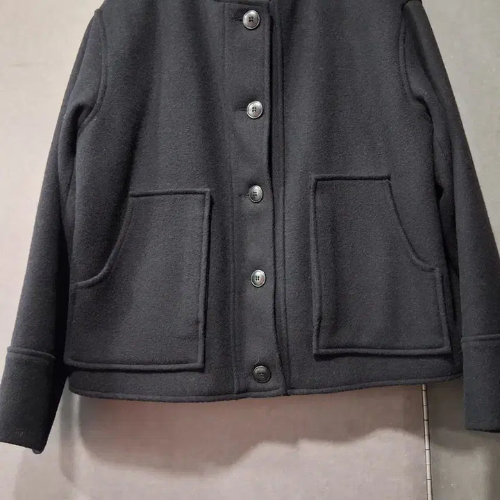 [BUNJANG] Black Collarless Short Jacket / 블랙 노카라 숏 자켓