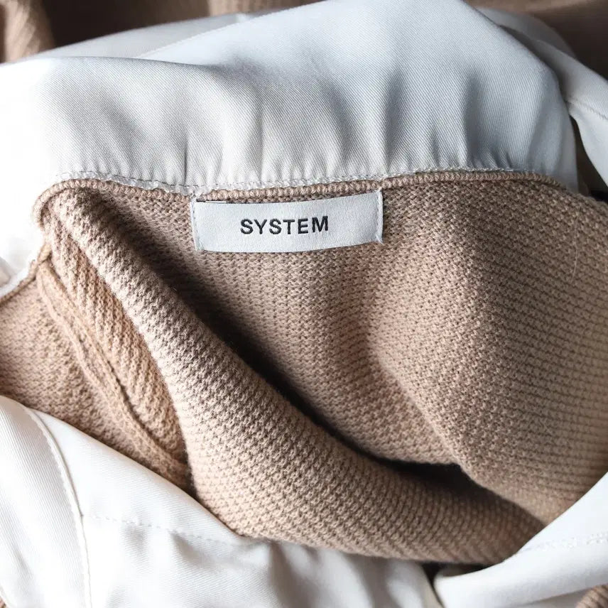 [BUNJANG] SYSTEM 22FW Layered Knit Long Dress Beige / 시스템 22FW 셔츠 레이어드 니트 롱 원피스 베이지