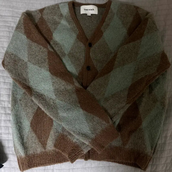 [BUNJANG] Toniq Wek Mohair Argyle Cardigan / (XL)토니웩 모헤어 아가일 가디건