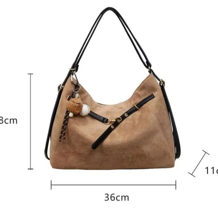 [BUNJANG] Two-Way Shoulder Backpack (Black) with Keyring / (새상품)예쁜 투웨이 숄더겸용 백팩(블랙/키링포함)