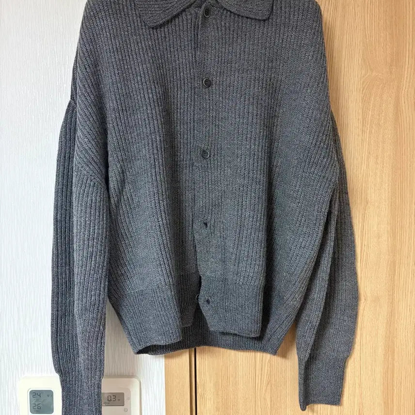 [BUNJANG] Elmood Brook Cardigan Charcoal XL / [48]엘무드 브룩 카라 가디건 차콜 XL 새상품