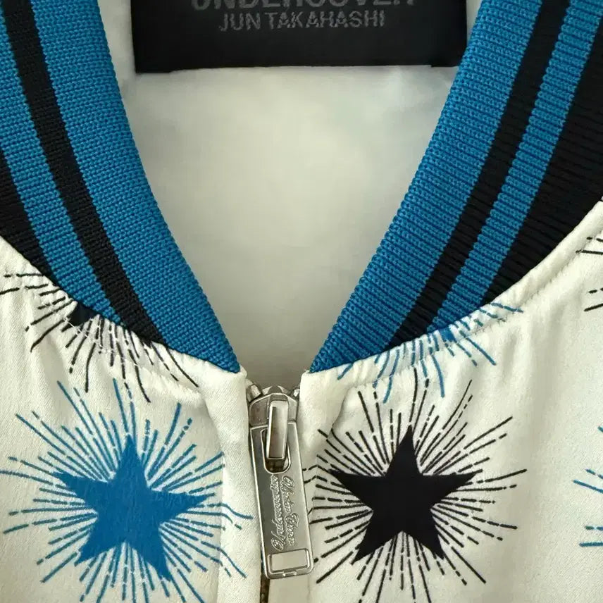 [BUNJANG] UNDERCOVER Star Print Silk Bomber Jacket / 언더커버 스타 프린트 실크 밤버 재킷