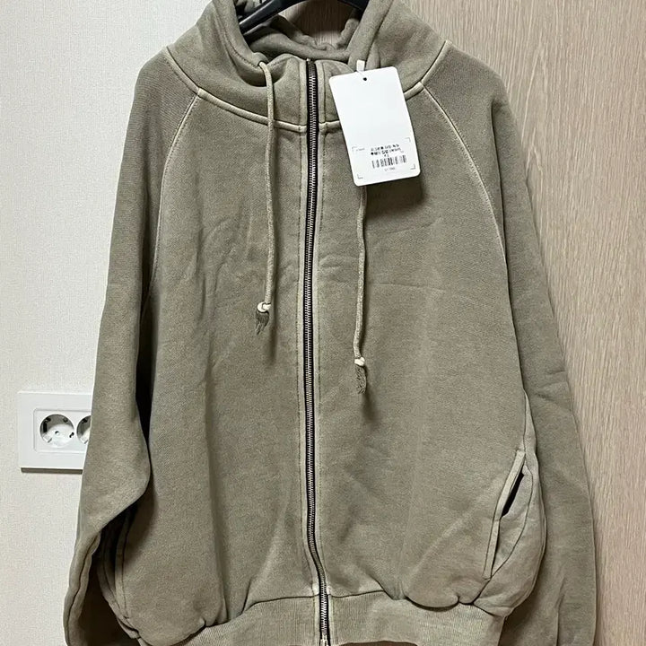 [BUNJANG] Hubs Pigment Dye Washed Two-Way Zip-Up [Ash Khaki] / 후브스 피그먼트 다잉 워싱 투웨이 집업 [애쉬카키]