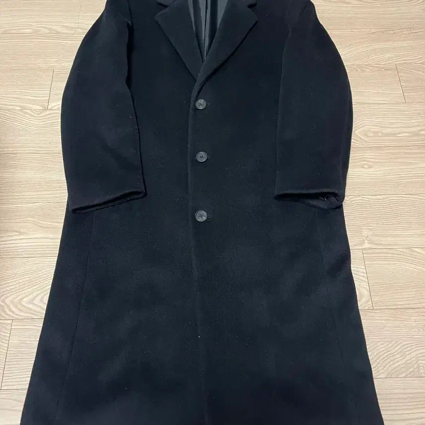 [BUNJANG] Cashmere Blend Oversized Single Coat [Black] / 캐시미어 블렌드 오버사이즈 싱글 코트 [블랙]