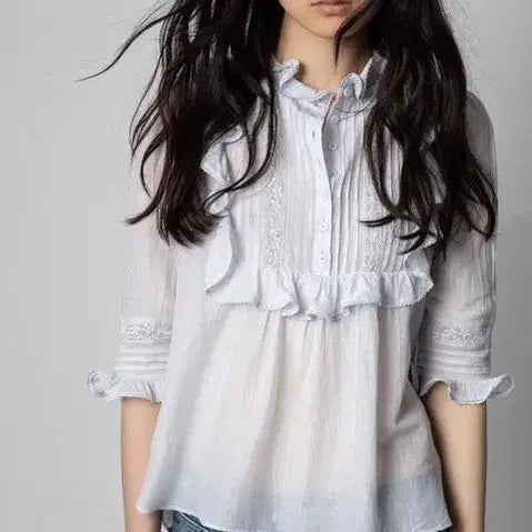 [BUNJANG] Zadig &amp; Voltaire Tix Blouse - Sky Blue / 쟈딕앤볼테르 틱스 블라우스 소라색