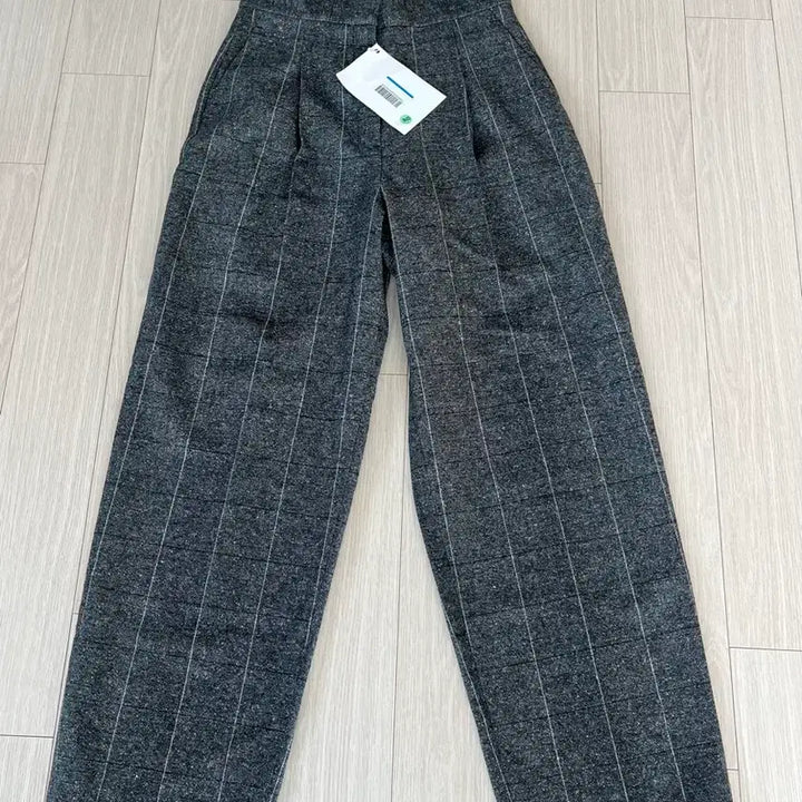 [BUNJANG] Sandro Check Wide Pants / (새상품) 산드로 모직 혼방 체크 와이드 팬츠 38 허리27-28
