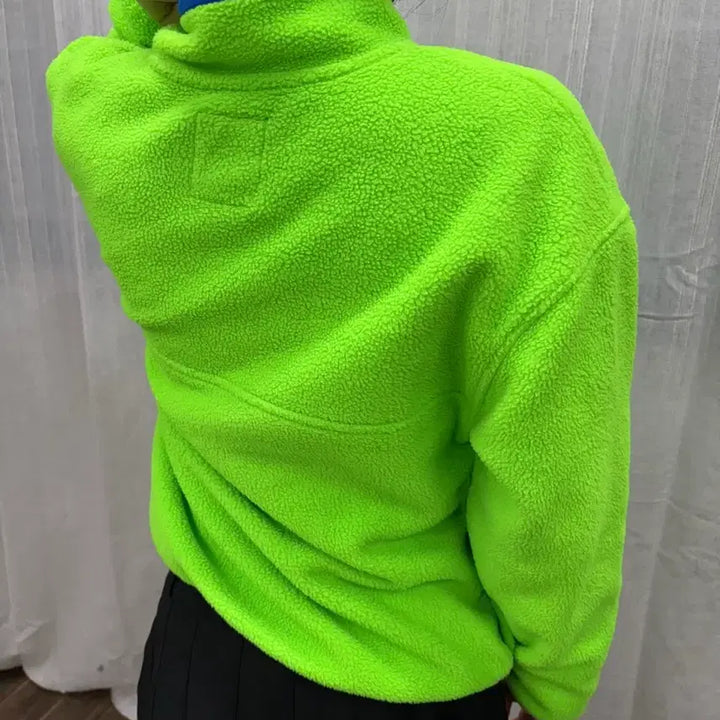 [BUNJANG] GAP Arctic Fleece Snap Pullover - Neon Green / GAP 갭 아틱 플리스 스냅 풀오버 집업 후리스