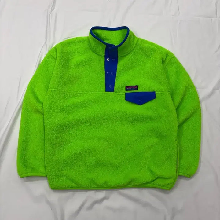 [BUNJANG] GAP Arctic Fleece Snap Pullover - Neon Green / GAP 갭 아틱 플리스 스냅 풀오버 집업 후리스