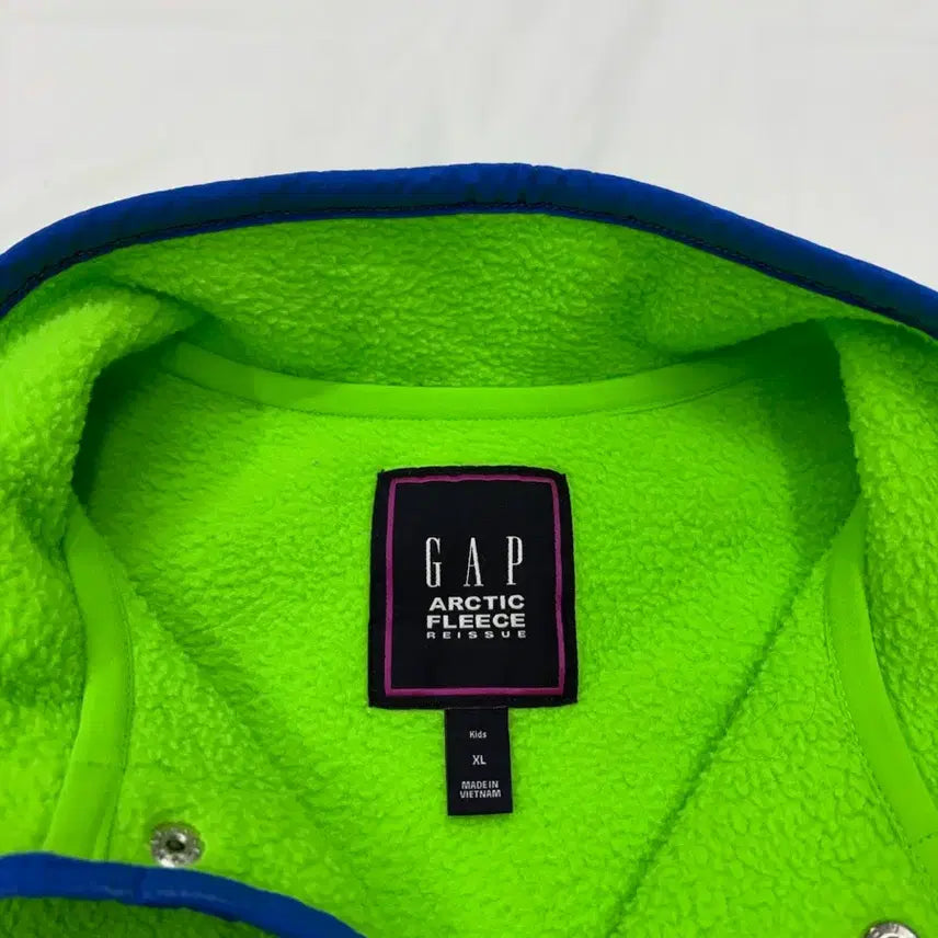 [BUNJANG] GAP Arctic Fleece Snap Pullover - Neon Green / GAP 갭 아틱 플리스 스냅 풀오버 집업 후리스