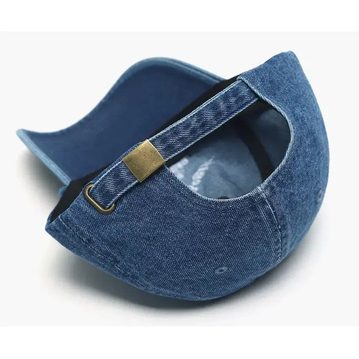 [BUNJANG] Big Size Denim Boston Ball Cap Hat Unisex / 빅사이즈 데님 보스턴 볼캡 모자 대두모자 남여공용