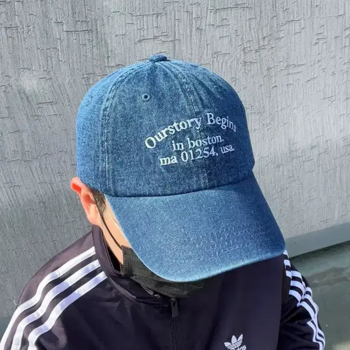 [BUNJANG] Big Size Denim Boston Ball Cap Hat Unisex / 빅사이즈 데님 보스턴 볼캡 모자 대두모자 남여공용