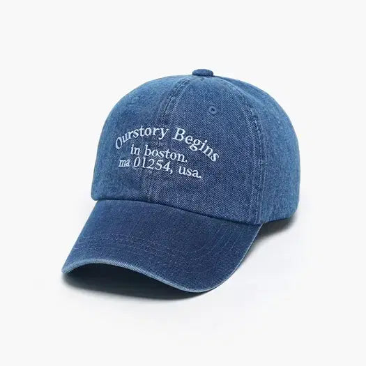 [BUNJANG] Big Size Denim Boston Ball Cap Hat Unisex / 빅사이즈 데님 보스턴 볼캡 모자 대두모자 남여공용
