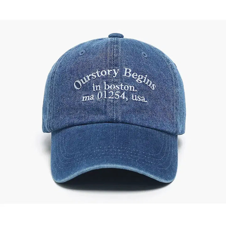 [BUNJANG] Big Size Denim Boston Ball Cap Hat Unisex / 빅사이즈 데님 보스턴 볼캡 모자 대두모자 남여공용